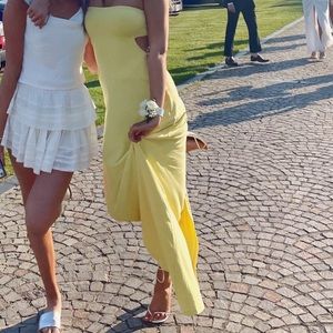 susana monaco yellow maxi dress